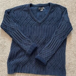 100% cotton Deep Blue V-Neck Sweater